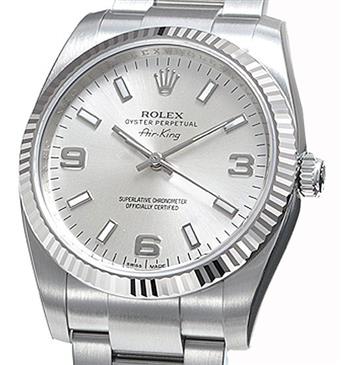 Rolex Air-King White Gold Fluted Bezel 34mm 114234 slio Rolex Air-King White Gold Fluted Bezel 34mm 114234 slio