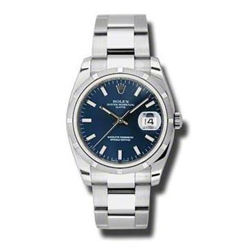Rolex Date 34mm Engine Turned Bezel 115210 blio Rolex Date 34mm Engine Turned Bezel 115210 blio