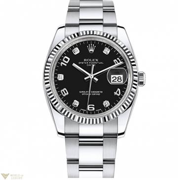 Rolex Date 34mm Fluted Bezel 115234 bkdo Rolex Date 34mm Fluted Bezel 115234 bkdo