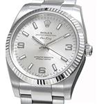 Rolex Air-King White Gold Fluted Bezel 34mm 114234 slio