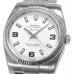 Rolex Air-King White Gold Fluted Bezel 34mm 114234 wao