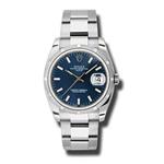 Rolex Date 34mm Engine Turned Bezel 115210 blio